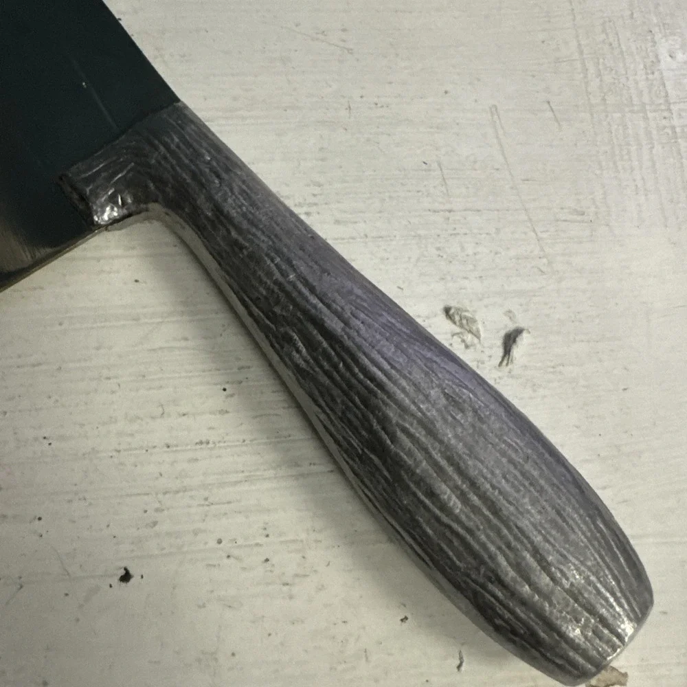Vtg Meat Cleaver Butcher Knife Kitchen Cutlery‎ Heavy Handle A Rooster Emblem